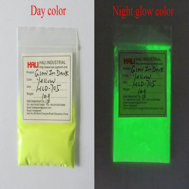 Luminous pigment glow in dark powder photoluminescent powder 1lot = 10colors 10gram per color nail powder