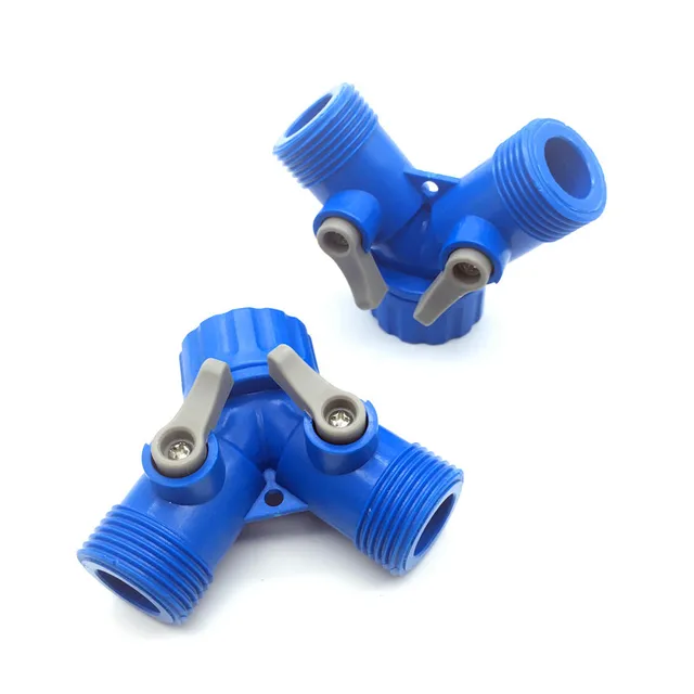 2-Utas Splitter Vízáram-Szabályozó Szelep Mezőgazdaság Üvegházhatású Tömlő Illesztő Y Gyors Csatlakozó 3/4 Hüvelykes Férfi Szál 1 Db - Image 6