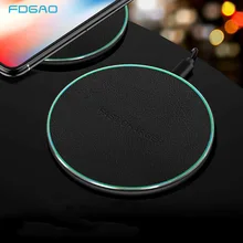 FDGAO Qi Быстрое беспроводное зарядное устройство для iPhone 8 X XR XS QC 3,0 кожа 10 Вт Быстрая зарядка для samsung Note 9 8 S10 S9 USB зарядная площадка