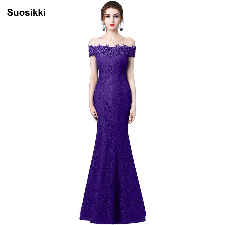 Длинное вечернее платье в стиле «русалка», милое, расшитое бисером платье, Femme Bal, для выпускного, свадьбы, вечеринки, вечерние платья, Черное вечернее платье с открытой спиной - Цвет: purple