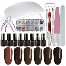 MIZHSE Набор лаков для ногтей Гель-лак Гибридный гвоздь художественные наборы 7 мл цвета Полупостоянный УФ лак для ногтей Prime Таймер Сушилка инструменты для маникюра