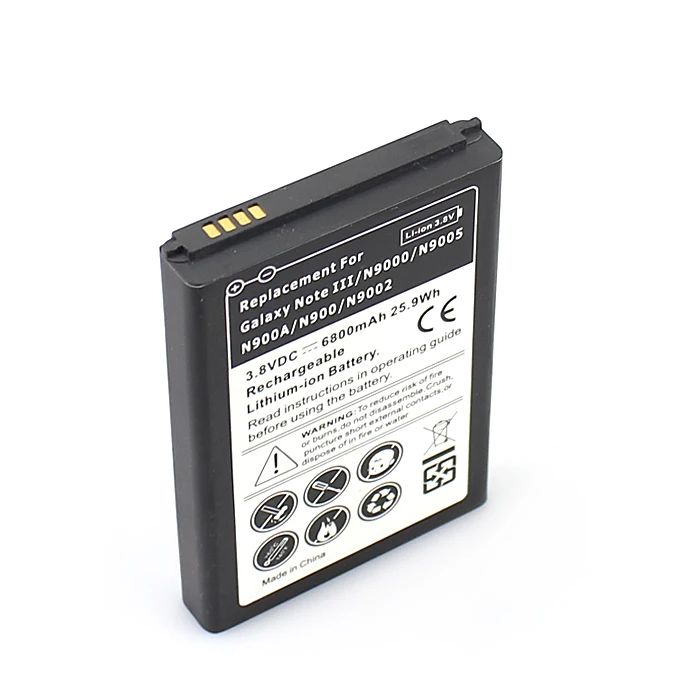 Note3 6800mAh аккумуляторная батарея для samsung Galaxy Note 3 N9000 N9005 N900A N9002 N900 расширенная батарея+ черный чехол-накладка