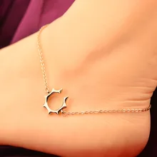 Misterioso sol tutor tobillera joyería fina de la manera de acero titanium with18k rose plateó regalo de san valentín envío libre no se desvanece