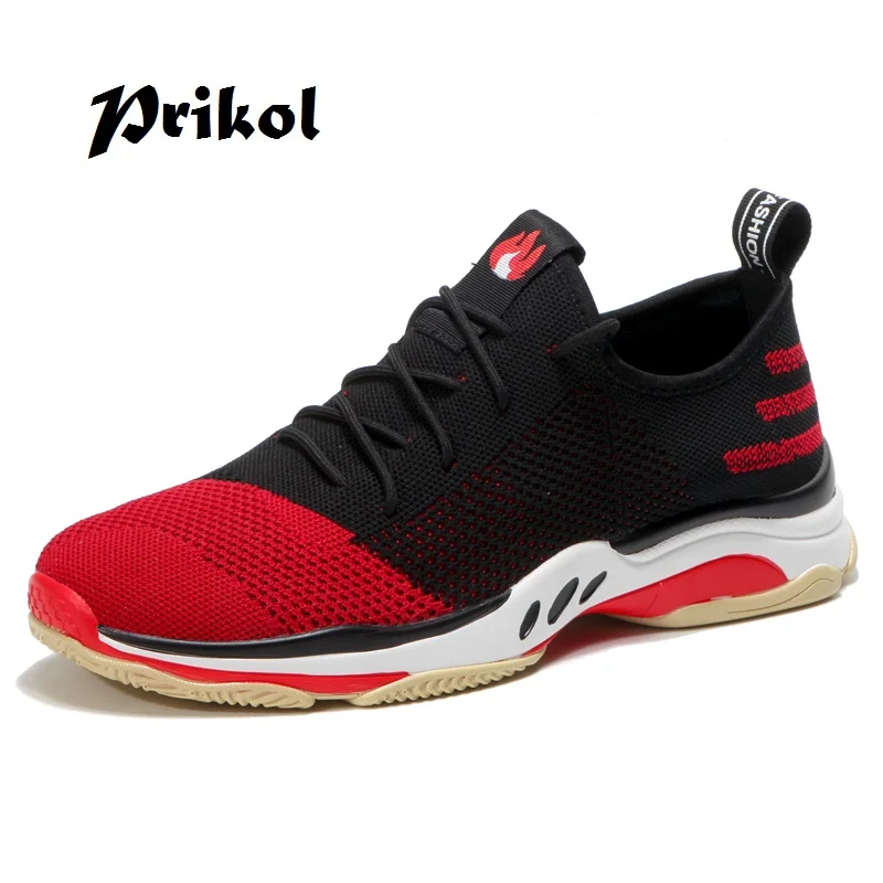 

Prikol Fashion Cool Swag Style Men Sport Shoes Obuv Krasovki Breathable Mesh Knitted Hombre Tennis Footwear Zapato