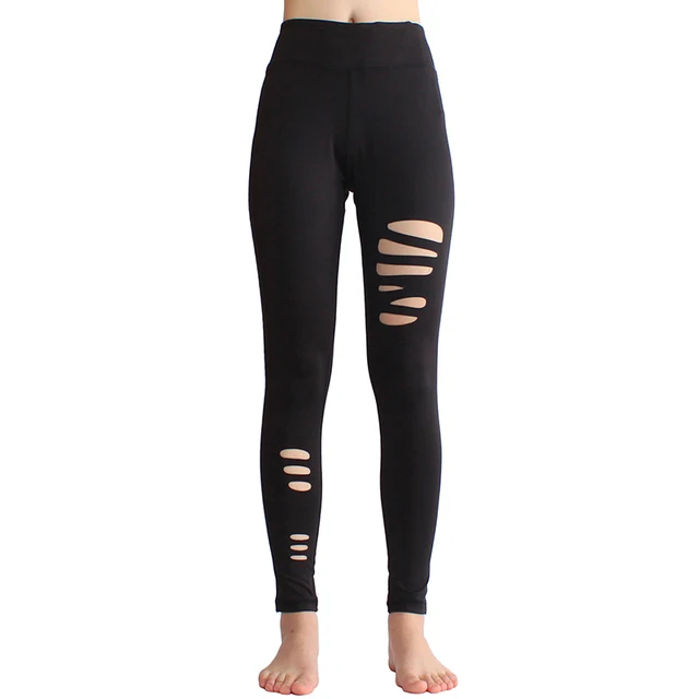 Yoga Pants Ripped Gym Leggings For Fitness Dance Running Sportswear