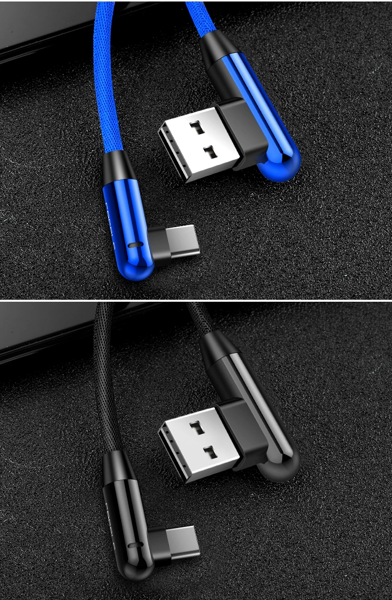 CAFELE USB кабель с двойным L сгибом type-C для samsung Xiaomi, usb кабель для зарядки, светодиодный светильник для huawei P30 mate 30 Pro