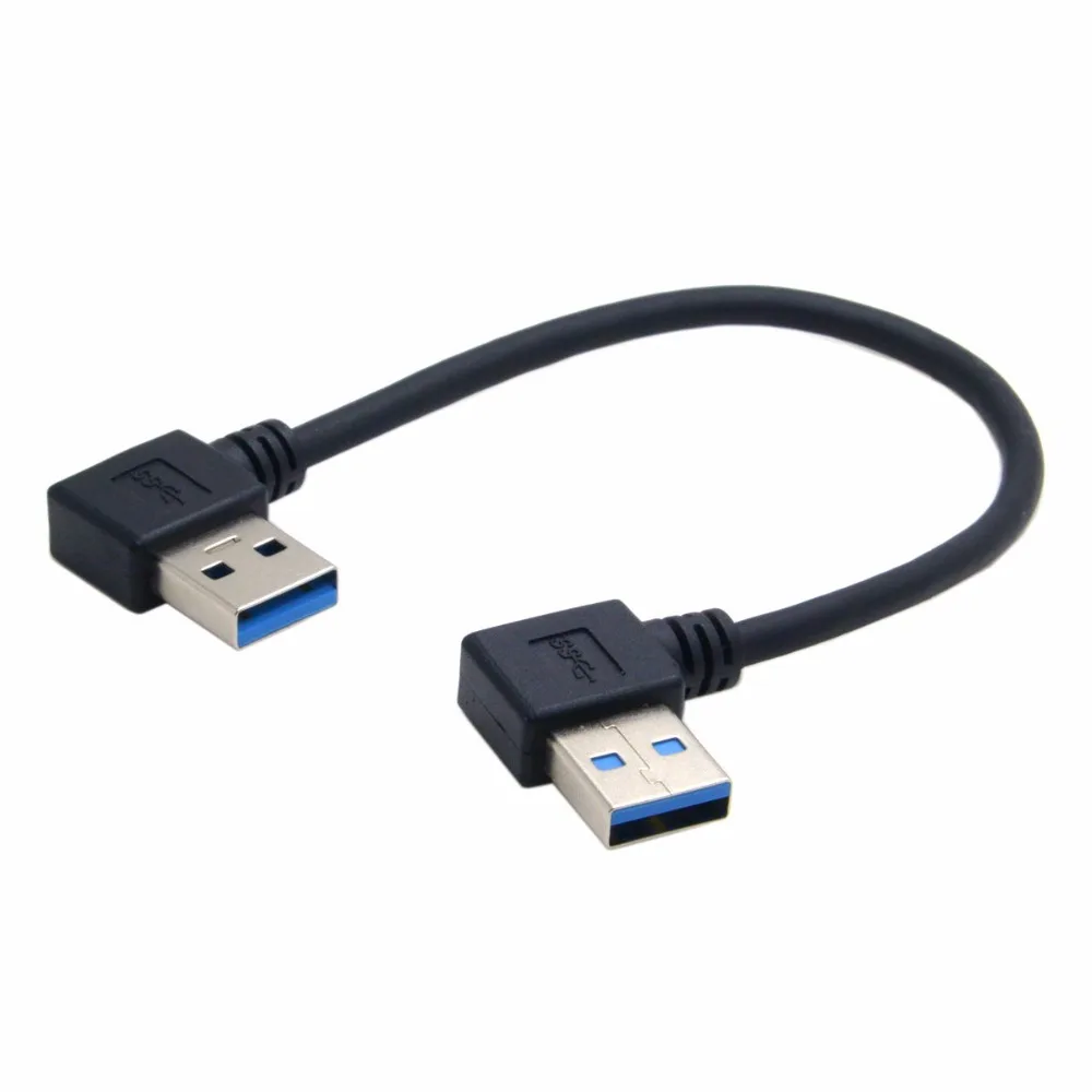 20 см 50 см USB 3,0 type A Мужской 90 градусов левый Угловой USB 3,0 A Тип правый угловой удлинитель