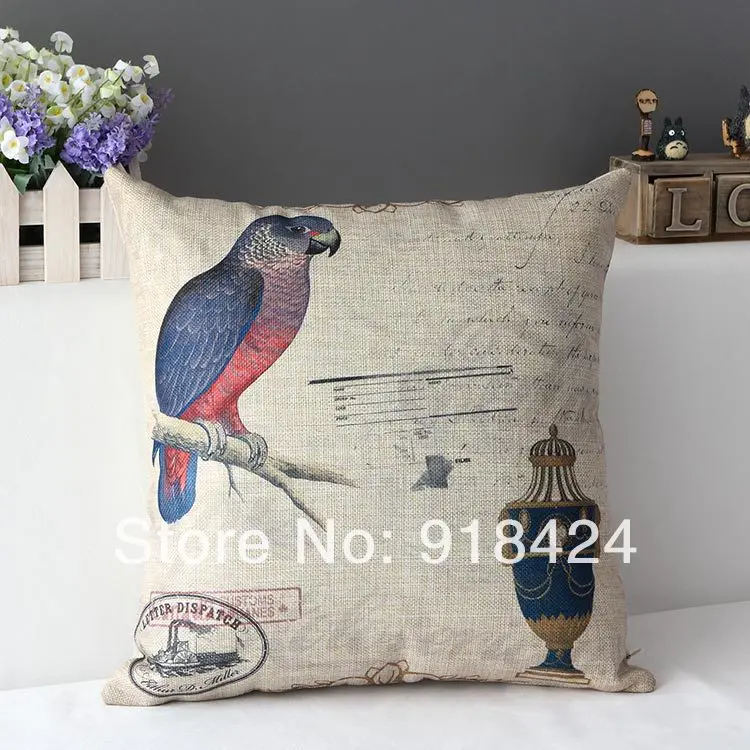 

Nostalgia household decorative THE Parrot Design pillow Cover,Pillow Case.45*45cm.Free Shipping.