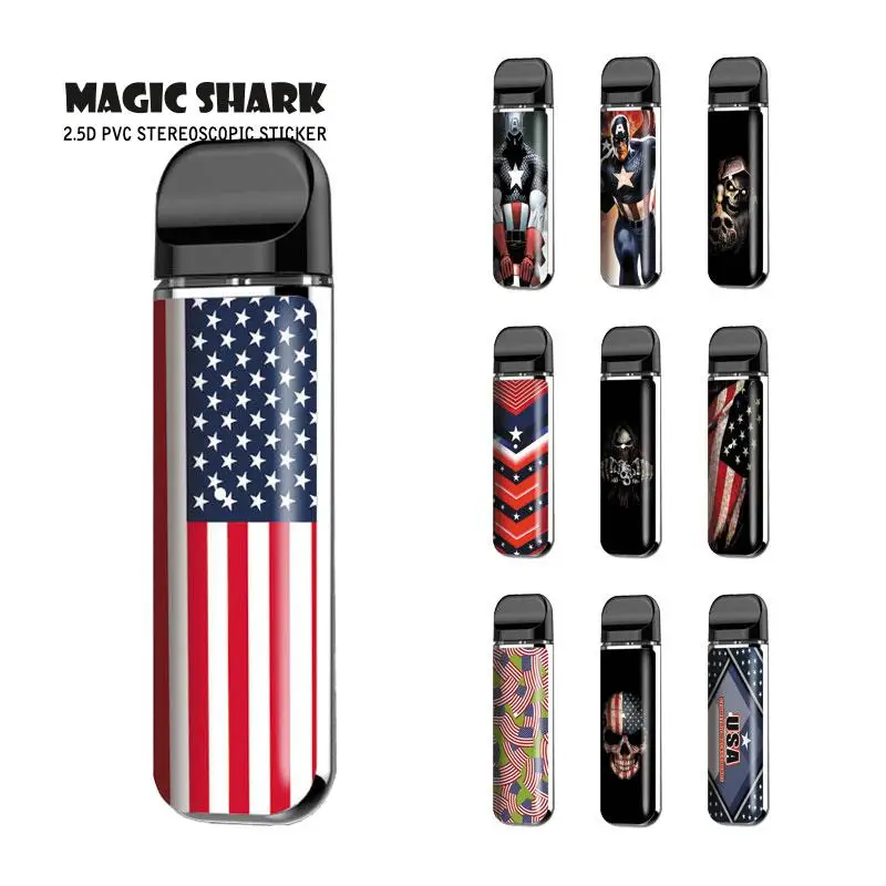 Чехол наклейка Magic Shark для Smok Novo 031 040 Модный чехол из ПВХ с черепами и флагом