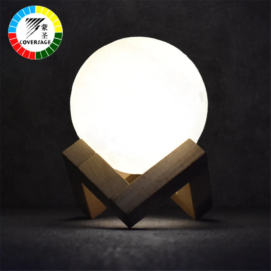 Coversage Led 3D печать Луны ночник 16 Цвета Перезаряжаемые USB удаленного лампы Luna