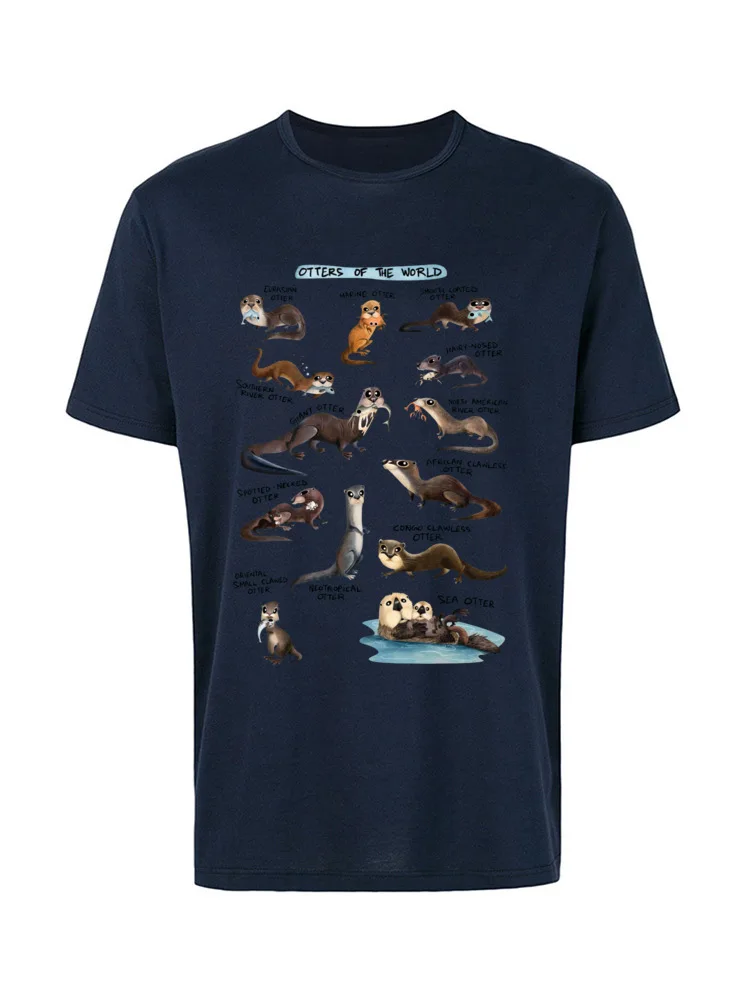 Футболка Otters of the World Top летняя футболка из 100% хлопка с круглым вырезом и забавным