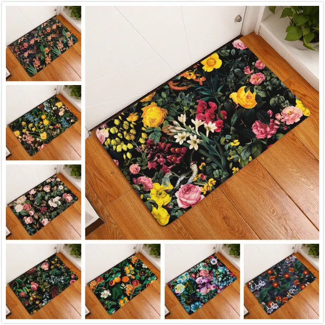 KAYIYO Summer Style Flower Print Carpets Anti slip Floor Mat Outdoor