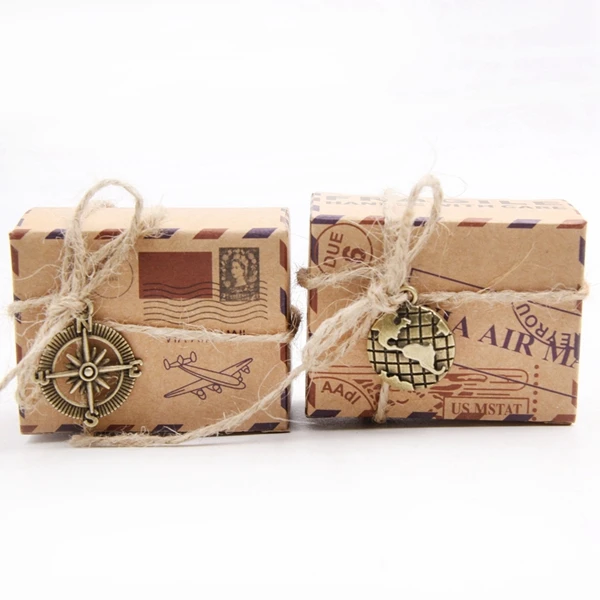 10 шт./лот коробка для конфет в стиле ретро с пеньковой веревкой аксессуары для свадебных сувениров и подарочных коробок украшения для дня рождения - Цвет: multi