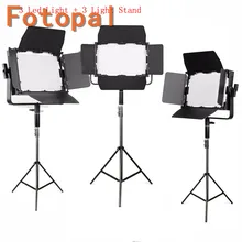 Fotopal GK-J-900S 3Pcs LED Video Light Kit LED Photo Photographic Camera Light Annular Lamp With Tripod For Camera Photo Phone self remote phone holder professional upgrade 43 inch camera photo tripod for samsung s8 a5 j note for huawei for fishing lamp