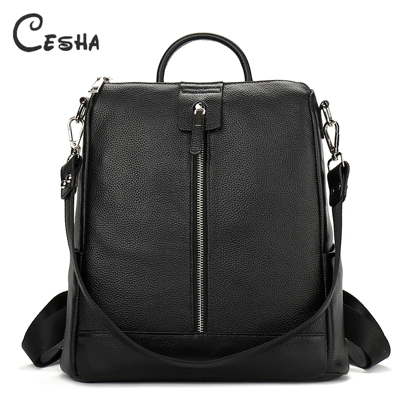 

2018 Luxury Real Cow Leather Women's Travel Backpack High Quality Girl's Leather Shoulders Bag Fashion Casual School Backpacks
