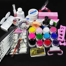 Biutee 12 Colors UV Gel Nail Polish Set Nail Art Tools Brushes Glitter Gel Varnish Manicure Sets& Kits Without Nail Lamp