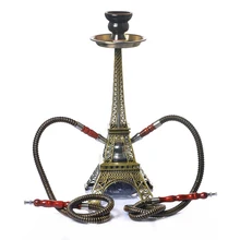 Париж башня металлический кальян двойной трубки набор кальян наргиле уголь Tigela кальян база tuyau chicha аксессуары вечерние подарки
