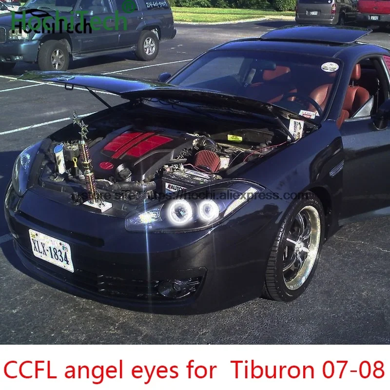 Для Hyundai Tiburon 2007 2008 автомобильный Стайлинг 4 шт. белый головсветильник свет гало