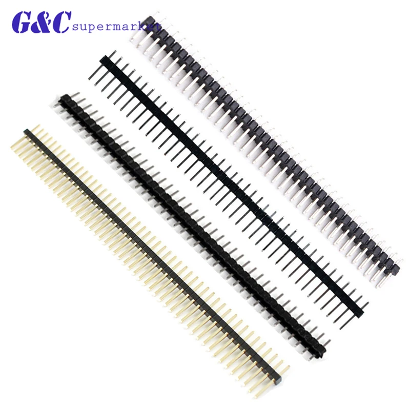 

10/20PCS 2.45MM 40/40P 2.0MM/50P 1.27MM/2x40P Pin Pin Header Strip 1.27/2.0/2.54mm Single/Double Row Straight Male