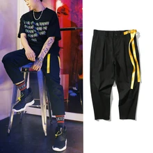 Модные мужские джоггеры повседневные хлопковые брюки больших размеров однотонные брюки длиной до щиколотки повседневные штаны-шаровары крутые свободные спортивные штаны