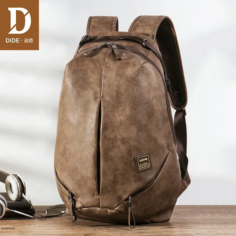 DIDE de carga USB 15,6 pulgadas portátil mochilas para la escuela bolso hombre Mochila Vintage Casual de cuero Mochila bolsa de los hombres 2018 DIDE de carga USB 15,6 pulgadas portátil mochilas para la escuela bolso hombre Mochila Vintage Casual de cuero Mochila bolsa de los hombres 2018