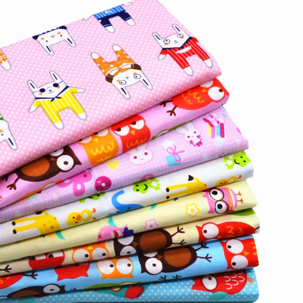 

8Pcs 40*50cm Colorful Cartoon Printed Cotton Fabric Meter Diy Handmade Sewing Tissue Telas Para Patchwork Quilting Textiles