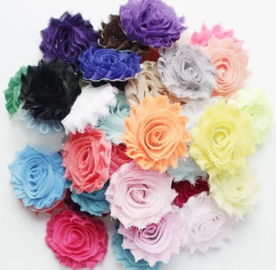 140 шт./лот 2," модные шикарные потрепанные шифоновые цветы со свадебными цветами и аксессуары