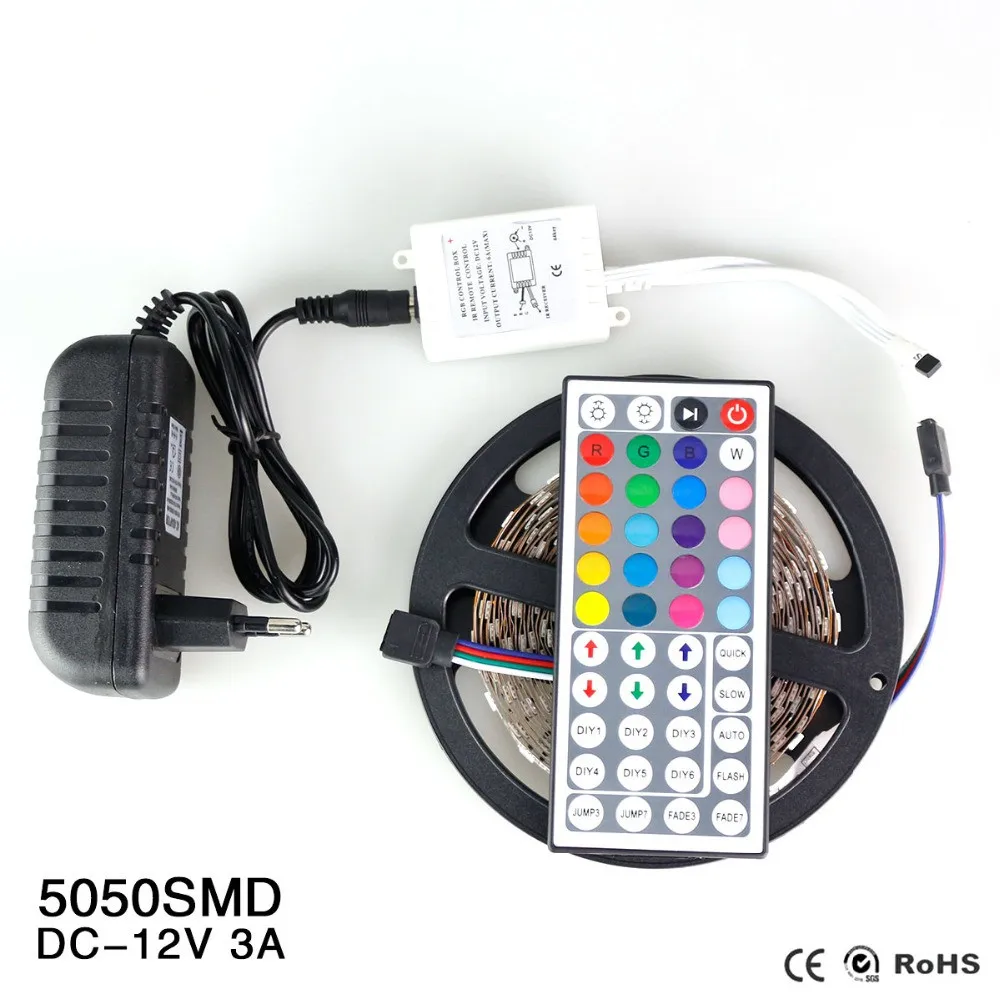 

5M 300Leds Non-waterproof RGB Led Strip Light SMD5050 DC12V 60Leds/M Flexible Led Tape Diode String Ribbon Lamp Holiday Lighting