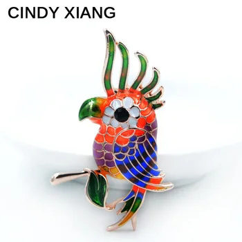 New 2017 Spring Style Cute Enamel Colorful Parrot Brooches For Women Fashion Design Cute Animal Brooch Pin