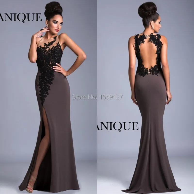 brown evening gown