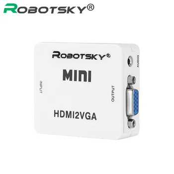 

Robotsky HD 1080P HDMI to VGA Converter HDMI Female to VGA Female Adapter Connector With Audio For PC Laptop HDTV PS3