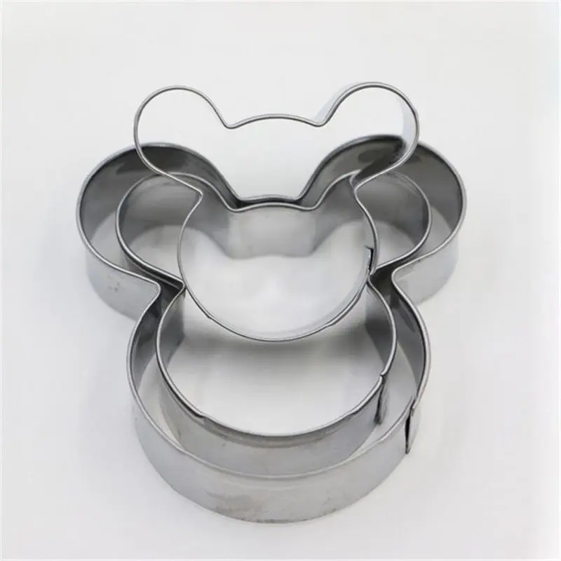 3PCS Lovely Cartoon Mickey Mouse Shape Metal Cookie Cutters DIY Baking Tools Fruit Fondant Mold Decorating Biscuit Cake Mould 3PCS Lovely Cartoon Mickey Mouse Shape Metal Cookie Cutters DIY Baking Tools Fruit Fondant Mold Decorating Biscuit Cake Mould