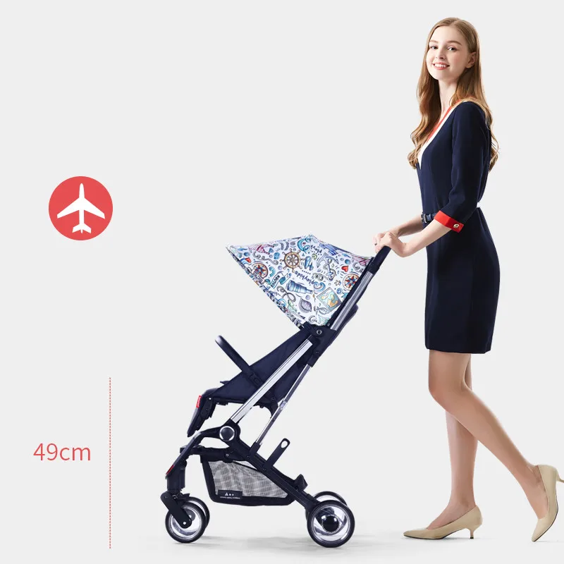  Folding Baby Stroller Car Lightweight Portable Trolley One-Hand Control Four-Season Travelling Pram