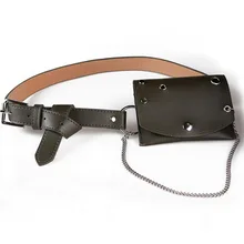 Модный женский широкий ремень, сумка на каждый день, с заклепками, с цепочкой, монетница, для ключей, для денег, на каждый день, кожзам, на ремне, сумка, кошелек, поясная сумка для женщин