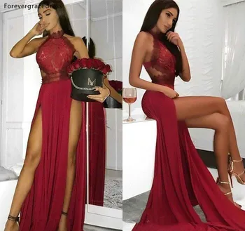 Burgundy Prom Dresses 2019 African Black Girls Appliques Holidays Graduation Wear Evening Party Gowns Plus Size Custom Made