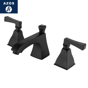 

Azos Split FaucetSoft Mixing Valve Brass Black Cold and Hot Switch Continental Basin Shower Room Double Handle Three Holes Squa
