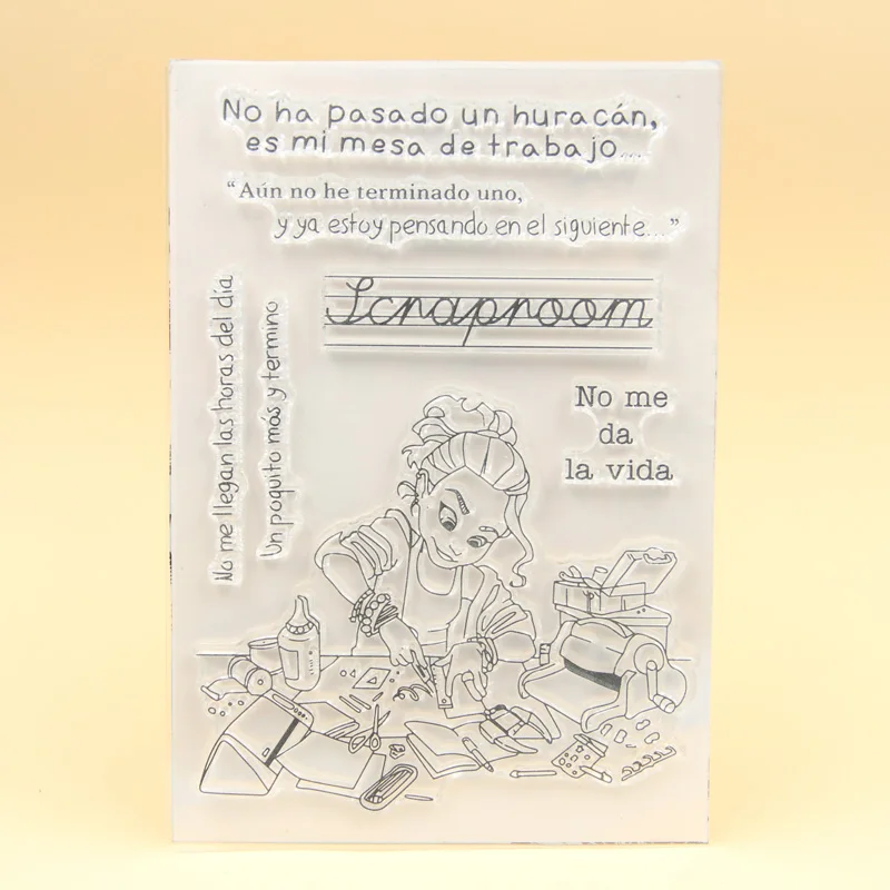 KLJUYP испанские прозрачные штампы скрапбук бумага для рукоделия прозрачный штамп Скрапбукинг 402