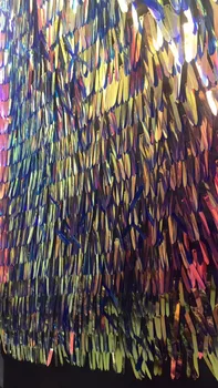 

In 2018, high quality large sequined lace fabric of lacy fabric with colorful Latin clothing net ZM09