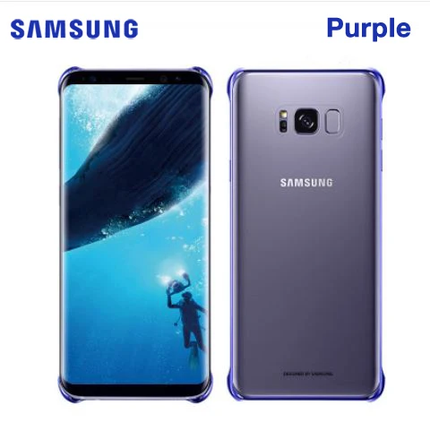 Чехол для телефона samsung Galaxy S8+ S8 Plus G9550 SM-G9 SM-G955 GALAXY S8 Прозрачный жесткий чехол 6 цветов - Цвет: Purple