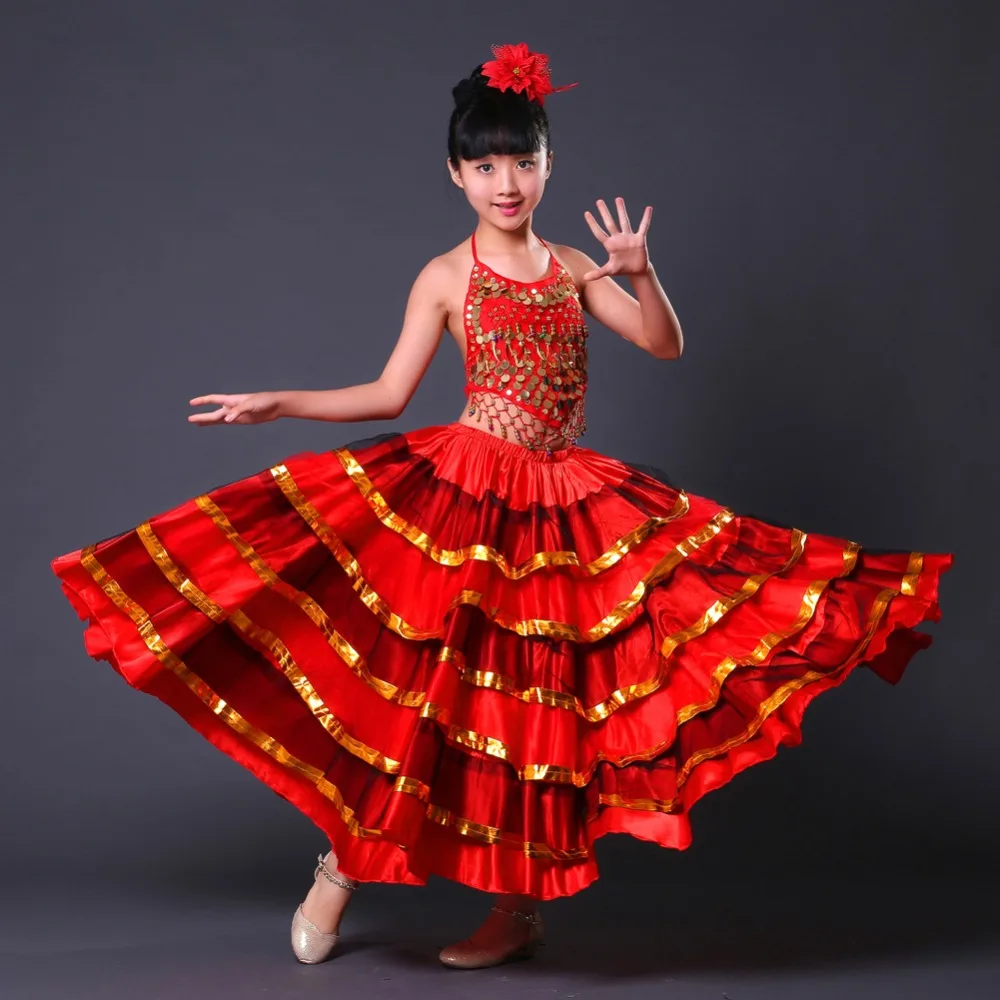 Girls Red Belly Dance Dress (6)