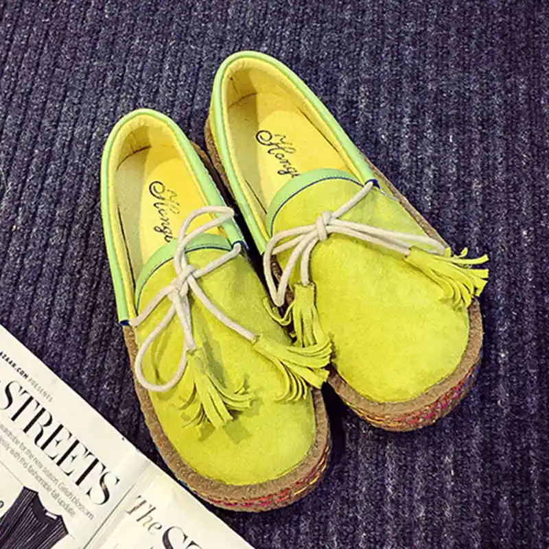 2016 Fashion Slip-on New Retro Fringe Women Shoes Lace Up Casual Lazy Shoes Moccasin Soft Sole Flats Driving Loafers fashion baby flats tassel soft sole cow leather shoes infant boy girl flats toddler moccasin 17mar20