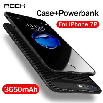 

ROCK 3650mah Back Clip Battery Charger Case For iPhone 7 Plus 5.5inch Back Power Case Charging Phone Cover Capa