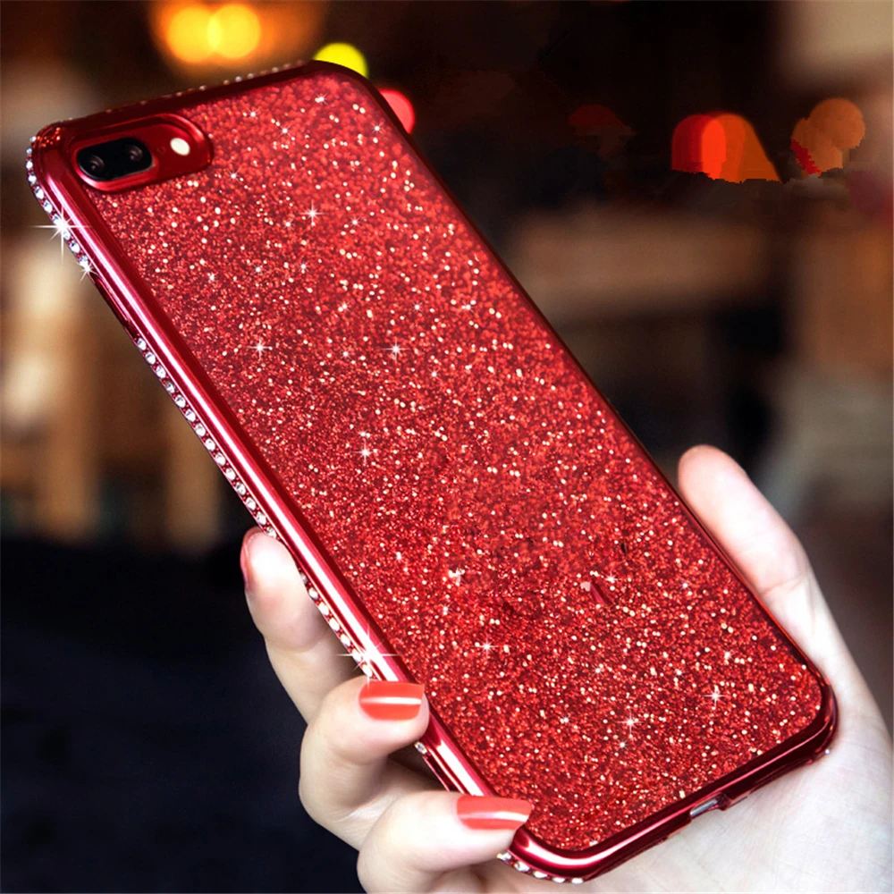 Rhinestone Cases For SamSung Galaxy S7 Edge S8 S9 S10 Plus S10E J7 A8 A6 A7 2018 Note 8 9 A40 A70 A10 A50 M20 M10 Glitter Covers