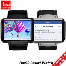 DM98 Smart Watch MTK6572 2.2 inch Screen 900mAh Battery 512MB Ram 4GB Rom Android OS 3G WCDMA GPS WIFI Smartwatch Stock