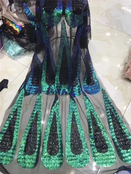 

Pretty embroidered tulle mesh lace fabric with sequins BZL-12172 african net lace fabric