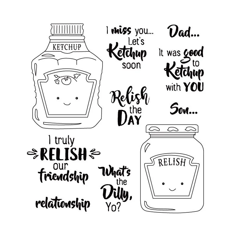 

FXL Ketchup Soon Transparent Clear Stamps for DIY Scrapbooking/Card Making/Kids Christmas Fun Decoration Supplies