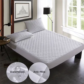 

160X200CM Brushed Fabric Quilted Waterproof Mattress Pad Cover Super Soft Breathable Absorbent Personal Care Mattress Protector