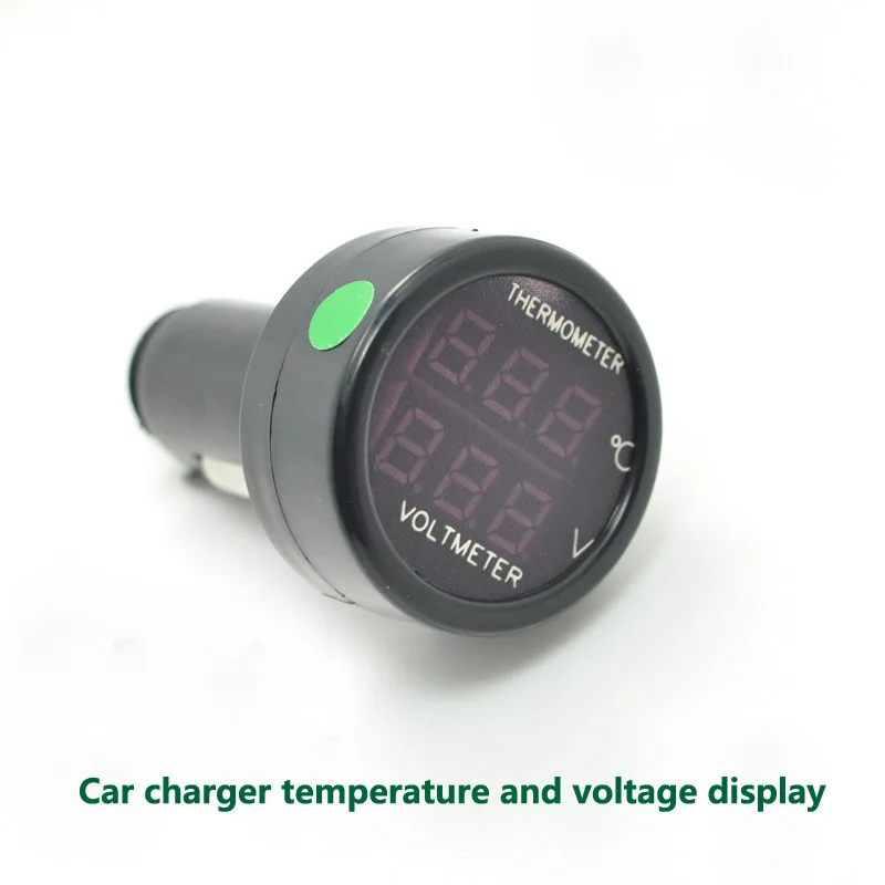 Display temperature and voltage charger car interior thermometer