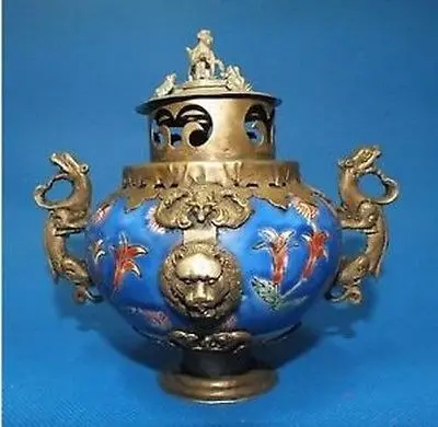 

NICE CHINESE incense burner Censer old silver porcelain dragon Tibet ww1222- 21171S TeaPot Garden Decoration Brass Bronze