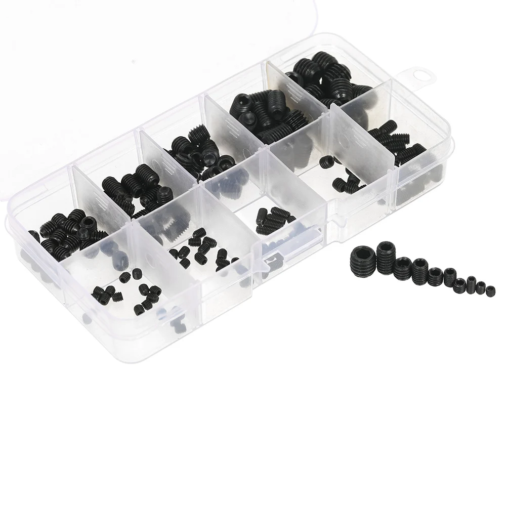 200pcs Black Allen Head Socket Screws Internal Hex Set Grub Screw
